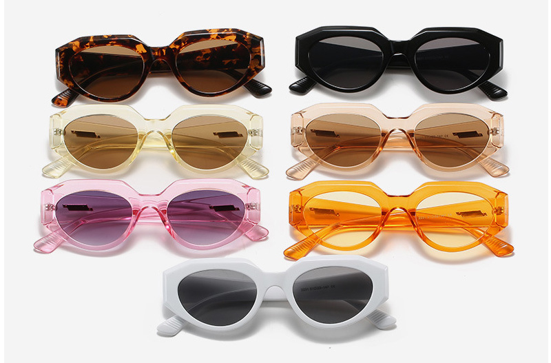 Square Corner Frame Oval Lenses Fashion Sunglasses