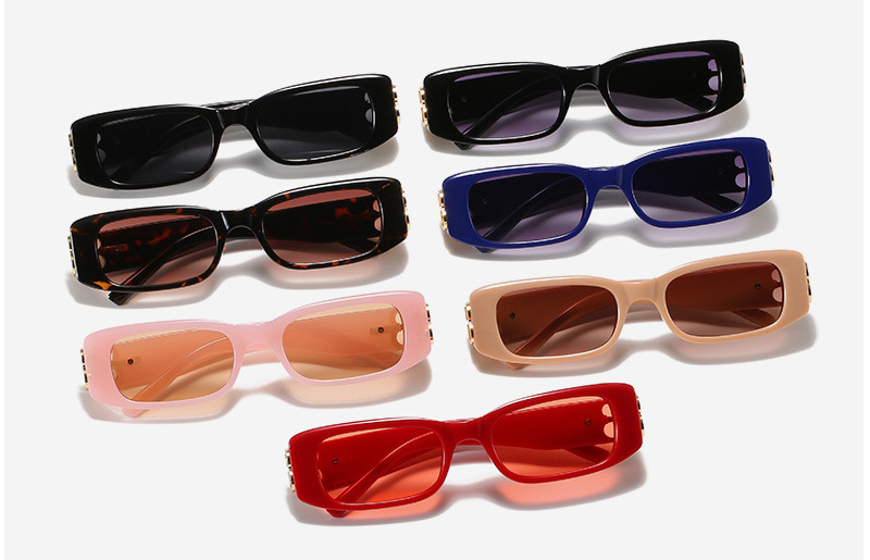 Square small rimmed retro women sunglasses